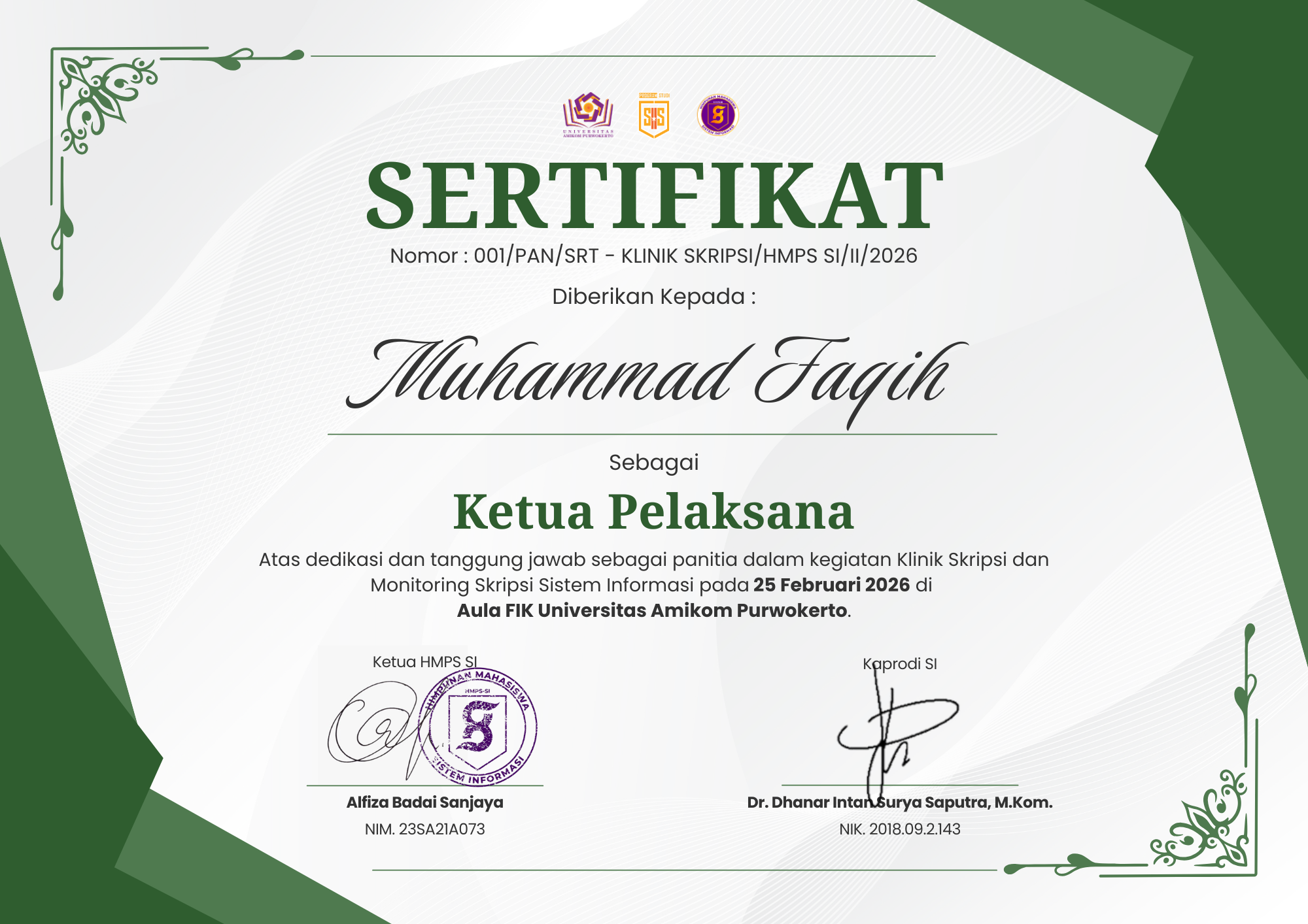 Ketua Pelaksana HIMA